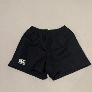 Canterbury Mens Rugby Shorts Black Elastic Waist Athletic Sport Size Small